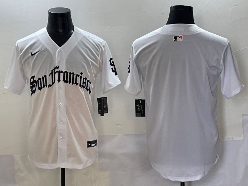 Men 2025 San Francisco Giants Blank White Five generations Joint Name Nike MLB Jersey style 1